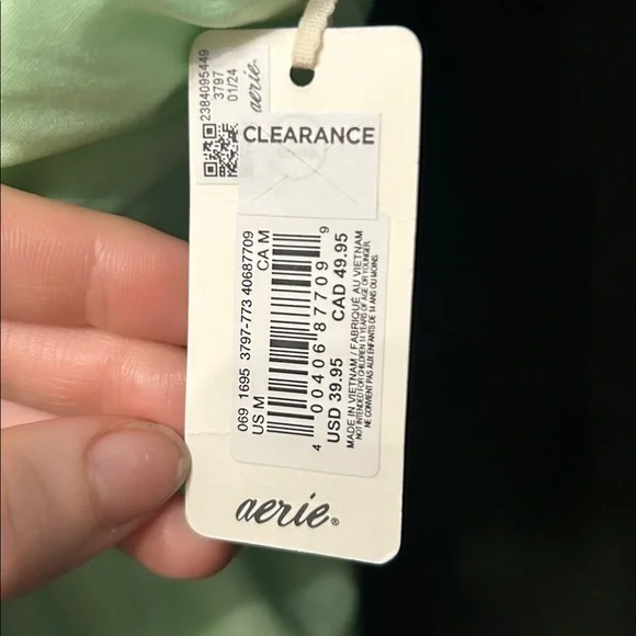 🆕 Aerie SMOOTHEZ Scoop Mint Green Bodysuit Medium Spaghetti Strap Bodysuit - Picture 8 of 8
